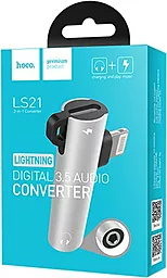 Аудио-переходник Hoco LS21 Lightning & 3.5mm Silver - миниатюра 4