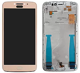 Дисплей Motorola Moto E4 Plus (XT176, XT1770, XT1771, XT1773) с тачскрином и рамкой, Gold
