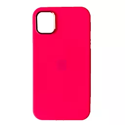 Чехол Epik Silicone Case Metal Frame для iPhone 14 Plus Hot pink
