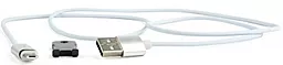 Кабель USB Cablexpert Magnetic micro USB Cable White (CC-USB2-AMmUMM-1M) - миниатюра 2