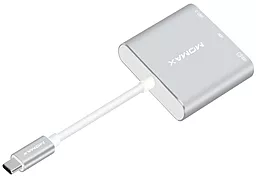 Мультипортовый USB Type-C хаб Momax Elite USB-C -> HDMI/USB 3.0/Type-C Silver (DHC4S) - миниатюра 2