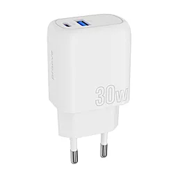 Сетевое зарядное устройство Proove Silicone Power Plus 30w USB-C/USB-A porst white (WCSP3011002) - миниатюра 2
