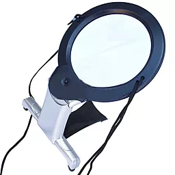 Лупа ручная, настольная Magnifier MG11В-1 100мм/2.25х, 25мм/5х с подсветкой