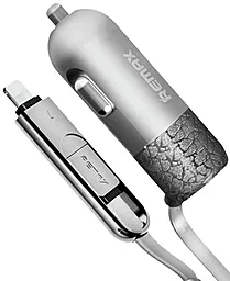 Автомобільний зарядний пристрій Remax Finchy 3.4A with Cable 2in1 Lightning / micro USB Silver (RCC103) - мініатюра 2