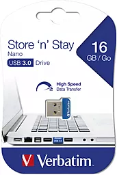 Флешка Verbatim Store 'n' Stay Nano 16GB USB 3.0 (98709) Blue - миниатюра 4