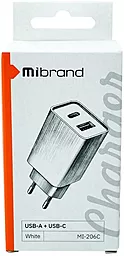 Сетевое зарядное устройство Mibrand MI-206C 10.5W 2.1A USB-A-C White (MIWC/206CUCW) - миниатюра 3