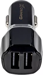 Автомобильное зарядное устройство Grand-X 24w 2xUSB-A ports car charger black (CH-28) - миниатюра 3