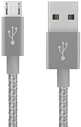 USB Кабель Belkin Mixit Metallic 12W 3M micro USB Cable Grey (F2CU021bt10-GRY)
