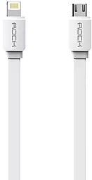 Кабель USB Rock 2-in-1 USB Lightning/micro USB Cable White