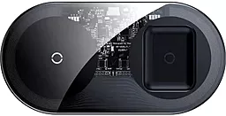 Беспроводное (индукционное) зарядное устройство быстрой QI зарядки Baseus Simple 2in1 Wireless Charger 18W Max For iPhone + AirPods Black (WXJK-01) - миниатюра 6