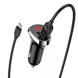 Автомобильное зарядное устройство Borofone BZ15 2USB 2.4A + micro USB Cable Black