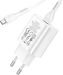 Сетевое зарядное устройство Hoco N22 Jetta PD 25W + USB C-C Cable White - миниатюра 2