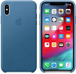 Чехол Apple Leather Case for iPhone XS Max Cape Cod Blue - миниатюра 3