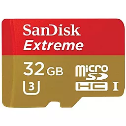 Карта пам'яті SanDisk microSDHC 32GB Extreme Class 10 UHS-I U3 + SD-адаптер (SDSQXNE-032G-GN6MA) - мініатюра 3