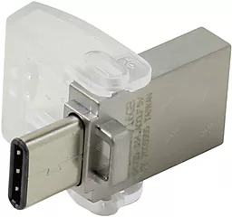 Флешка Kingston DT Micro 64GB USB 3.1+Type-C (DTDUO3C/64GB) Metal Silver - миниатюра 4