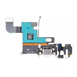 Нижній шлейф Apple iPhone 6 з роз'ємом зарядки, роз'ємом навушників і мікрофоном Original Silver - мініатюра 3