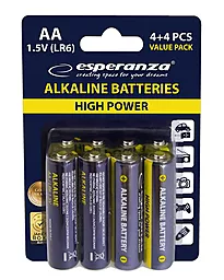 Батарейки Esperanza AA / LR06 Alkaline (EZB103) BLISTER CARD 8шт 1.5 V