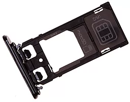 Держатель (лоток) Сим карты Sony Xperia XZ Dual Sim F8332 Original Black