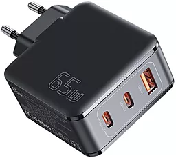 Сетевое зарядное устройство Essager Matrix GaN 65W PD/QC3.0 USB-A-2C Black (ECT2CA-JZB01-Z) - миниатюра 2