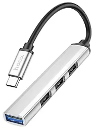 USB Type-C хаб Hoco HB26 4-in-1 Hub silver