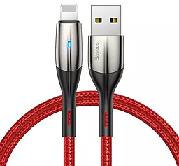 USB Кабель Baseus Horizontal LED Indicator 1.5A 2M Lightning Cable Red (CALSP-C09)
