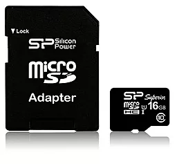 Карта памяти Silicon Power microSDHC 16GB Elite Class 10 UHS-I U1 + SD-адаптер (SP016GBSTHBU1V10-SP)