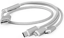 USB Кабель Cablexpert 3-in-1 USB Type-C/Lightning/micro USB Cable Silver (CC-USB2-AM31-1M-S)