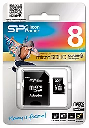 Карта памяти Silicon Power microSDHC 8GB Class 10 + SD-адаптер (SP008GBSTH010V10SP) - миниатюра 2