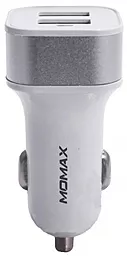Автомобильное зарядное устройство Momax 2.4a 2xUSB-A ports car charger grey (UC7D)