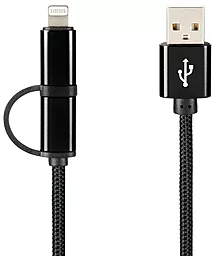 Кабель USB Gelius Pro Combo 2-in-1 USB Lightning/micro USB cable black