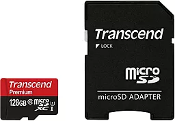Карта памяти Transcend microSDXC 128GB Premium Class 10 UHS-1 U1 + SD-адаптер (TS128GUSDU1)