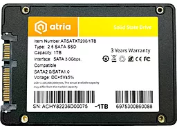 SSD Накопитель ATRIA XT200 1TB 2.5" SATA (ATSATXT200/1024)