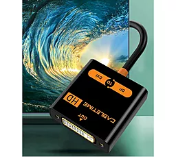 Видео переходник (адаптер) CABLETIME DisplayPort - DVI 1080p 60hz 0.2 m black (CP24B) - миниатюра 3