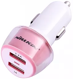 Автомобильное зарядное устройство Nillkin Jelly 2USB Car charger 2.4A Pink - миниатюра 4