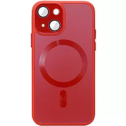 Чехол Epik TPU+Glass Sapphire Midnight with MagSafe для Apple iPhone 13 Red