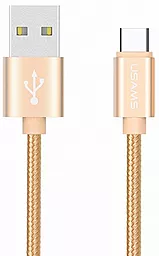 Кабель USB Usams U-Knit US-SJ030 USB Type-C Cable  Gold