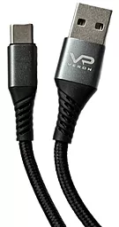 Кабель USB Veron NC09 Nylon 12w 3a 2m USB Type-C cable black - миниатюра 3