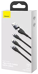 Кабель USB PD Baseus Flash 100w 5a 6-in-1 USB-C+A to Type-C/Lightning/micro USB cable black (CA2T3-G1) - миниатюра 5