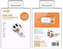 Автомобильное зарядное устройство Lab.C Dual USB Car Charger A.L Champagne Gold (3.4 A) (LABC-582-GL_N) - миниатюра 3