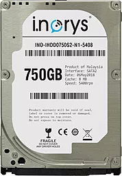 Жорсткий диск для ноутбука i.norys 750 GB 2.5 (INO-IHDD0750S2-N1-5408)