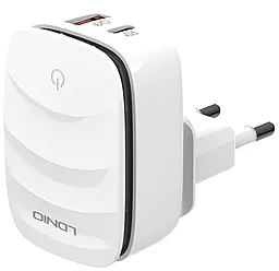 Зарядное устройство с ночником LDNio A2425C 20W PD/QC USB-A+C + USB C-C Cable White - миниатюра 2