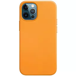 Чехол Apple Leather Case without Logo для iPhone 12 Pro Max Yellow