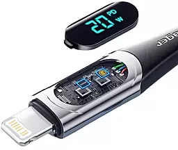 Кабель USB PD Essager LED Digital Display 20w 3a USB Type-C - Lightning cable black (EXCTL-YD01) - миниатюра 6