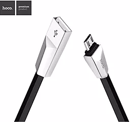 Кабель USB Hoco X4 Zinc Alloy micro USB Cable Black - миниатюра 2