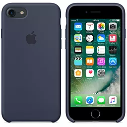 Чехол Silicone Case для Apple iPhone 7, iPhone 8 Midnight Blue - миниатюра 2