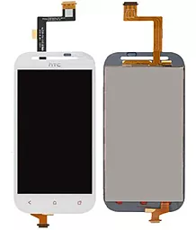Дисплей HTC One SV (C520e, T528t) (без отвору під фронтальну камеру) з тачскріном, White