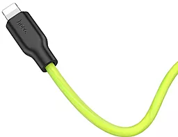 Кабель USB Hoco x21 Plus Fluorescent Lightning Green - миниатюра 3