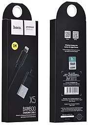 USB Кабель Hoco X5 Bamboo Lightning Cable Black - мініатюра 3