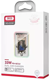 Автомобильное зарядное устройство XO CC50 33W QC3/PD20W 3A USB-A-C transparent design Brown - миниатюра 4