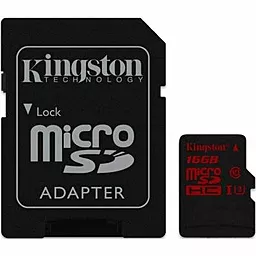 Карта памяти Kingston microSDHC 16GB Class 10 UHS-I U3 + SD-адаптер (SDCA3/16GB)